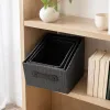Grey woven storage box, home living room and bedroom storage box, large capacity, simple style details Picture